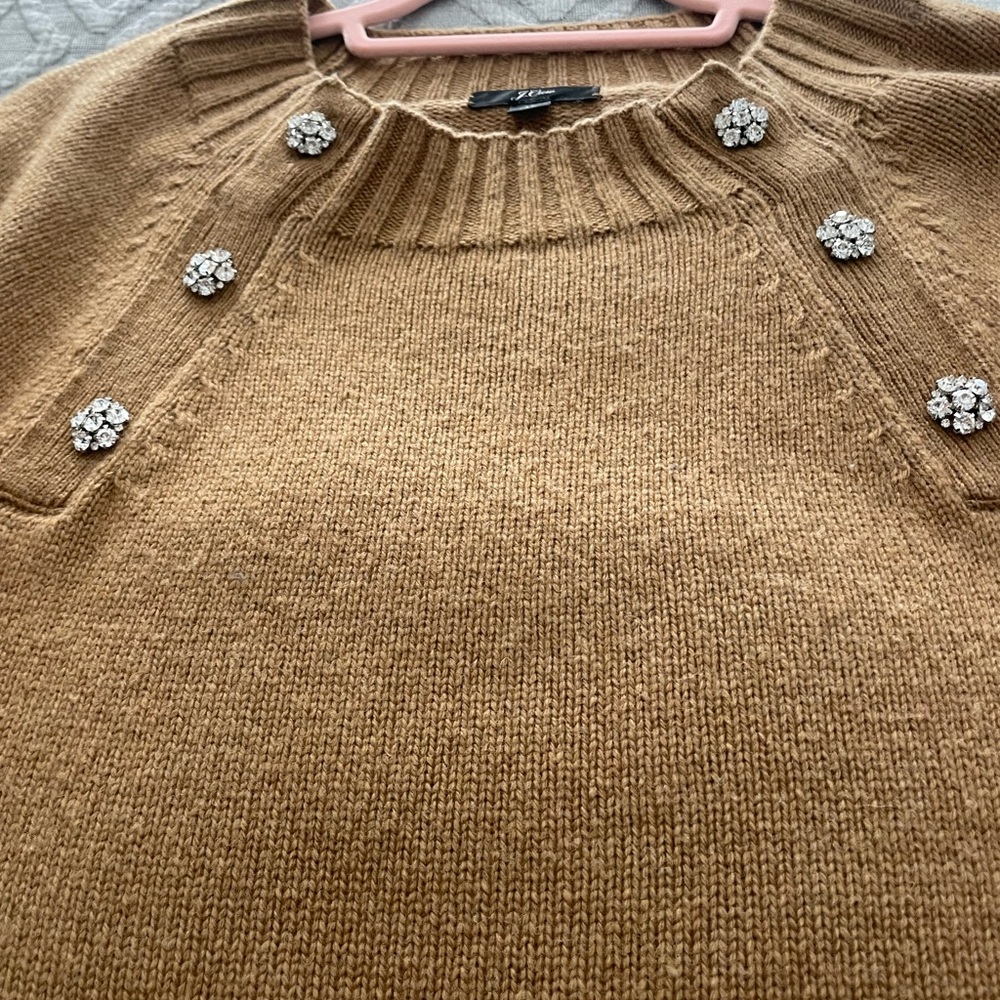 J. Crew Tan Crew Neck Sweater Soft Knit - Picture 3 of 6